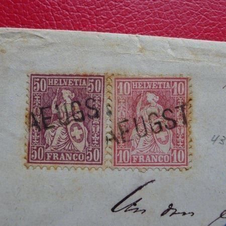 Tutti i francobolli: 1874: Nr.38+43 Brief von AEUGST + AFFOLTERN - selten. – Usato da Sursee venduto da Luzernerraute 1