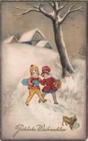 Alte Weihnachtskarte, Fröhliche Weihnachten,  1921 Stempel!