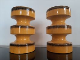 2 Vintage 60er 70er Blumenvase Fohr Keramik Space Age Design