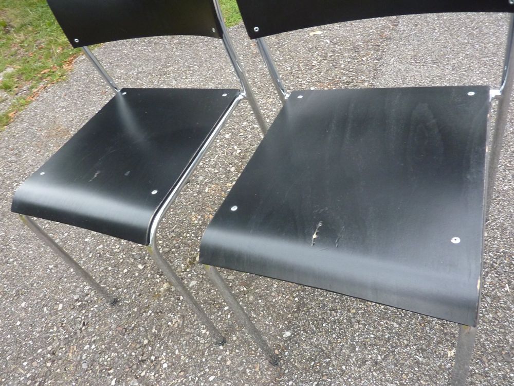 2 Stühle Dietiker ATRIO Seminarstühle Holzstühle stapelbar 4