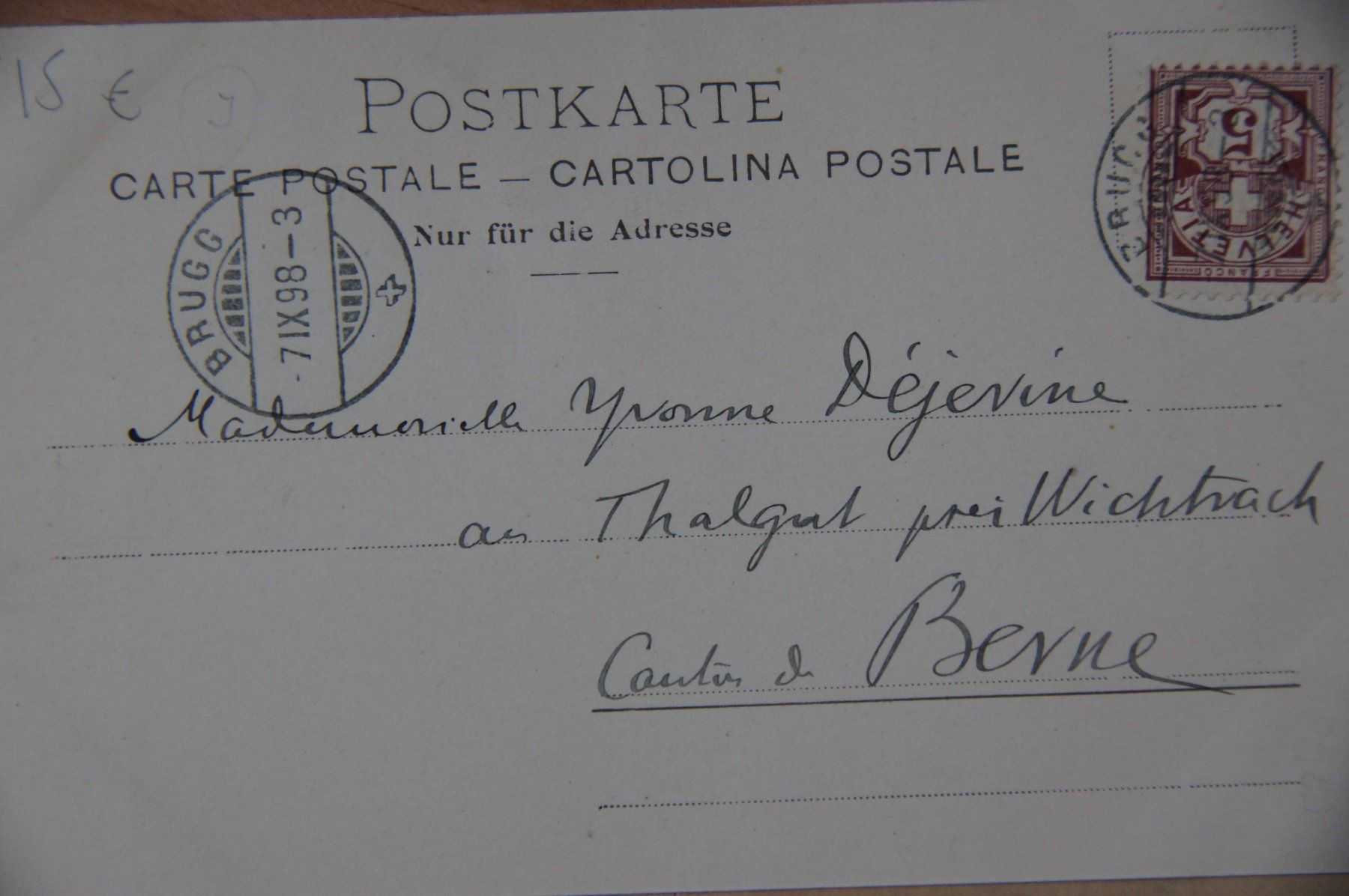Cartoline postali: Grusskarte Brugg 1898 – Usato da Brugg AG venduto da He5200 1