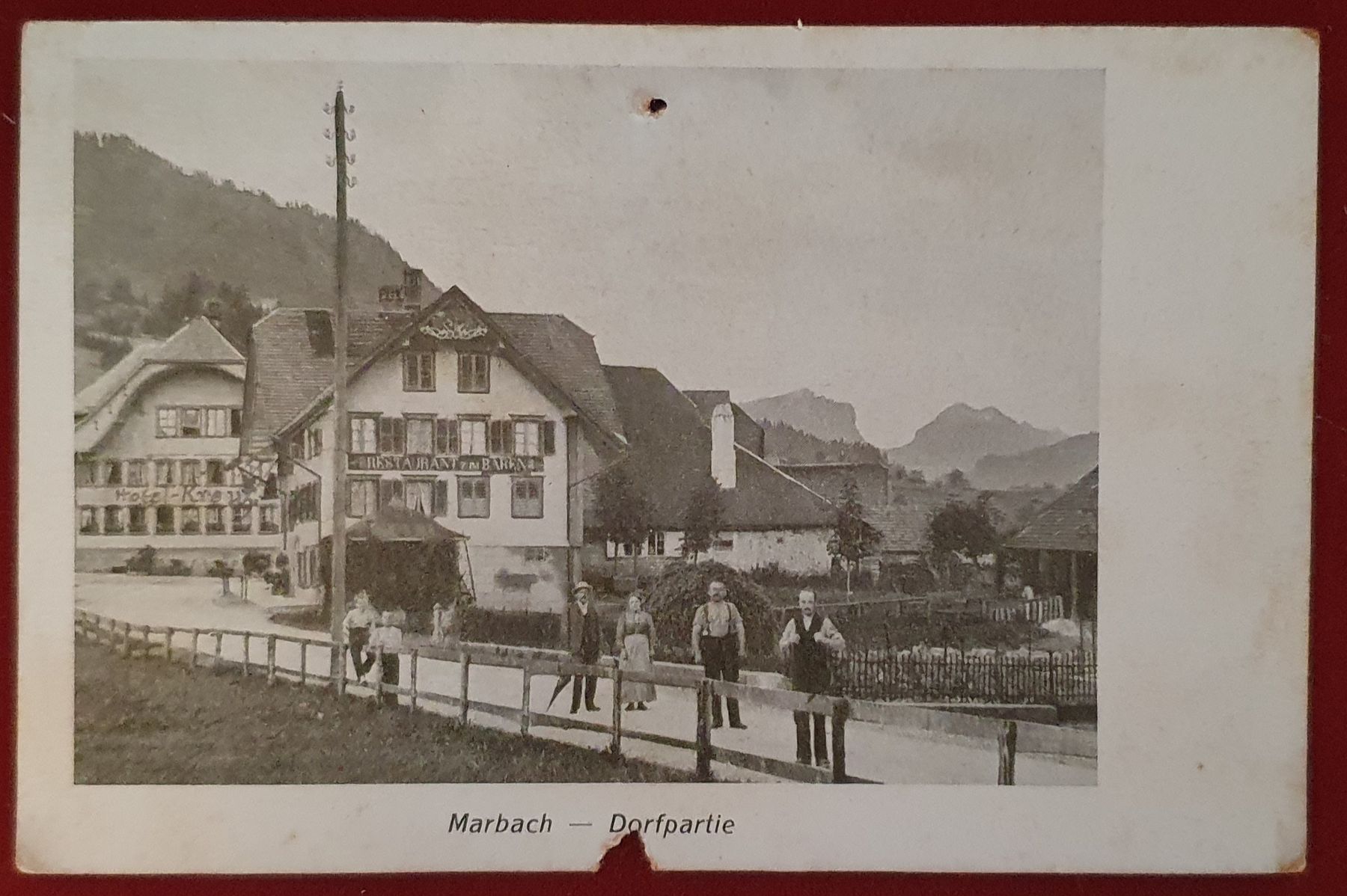 Cartoline postali: Marbach 1928 -  Dorfpartie, belebt – Usato da Kreuzlingen venduto da Rschweiz1