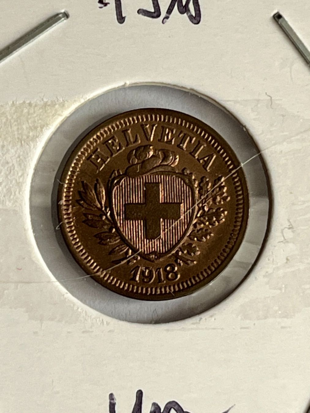 Tutti le monete: Schweiz 1 Rp. / 1918 – Usato da Volketswil venduto da Leinad640