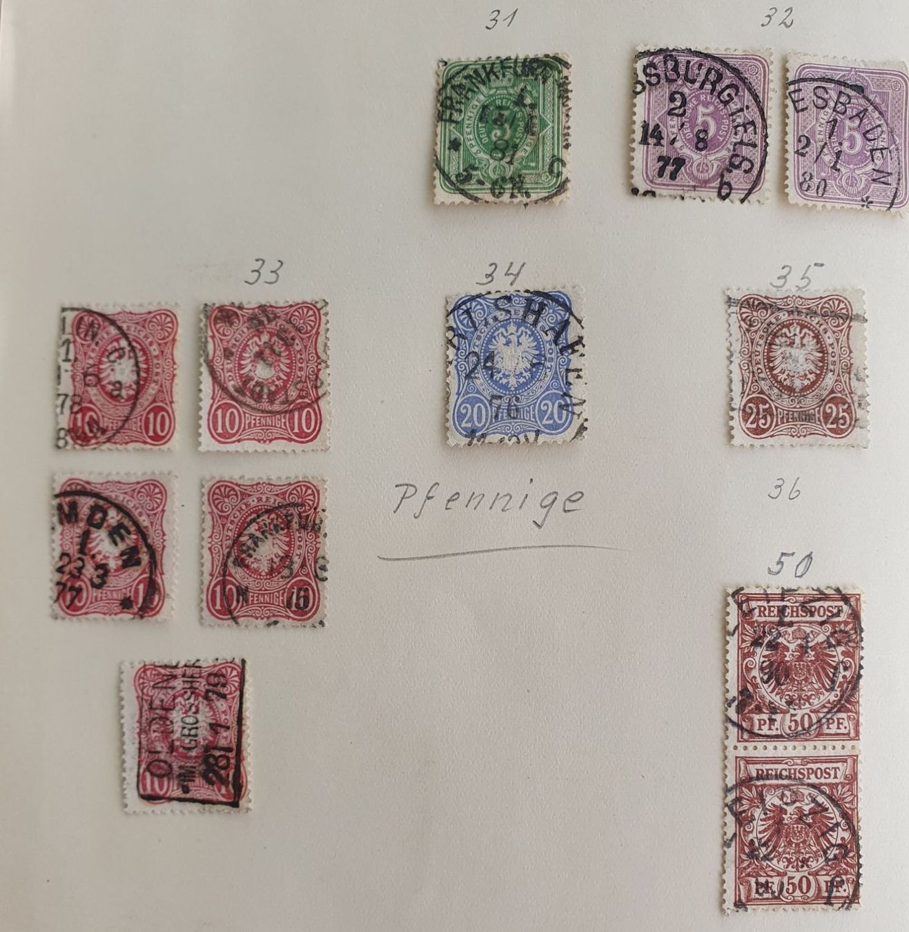 Alle Briefmarken: Deutsches Reich Lot  Pfennige – Gebraucht aus Fislisbach von Zigzag12