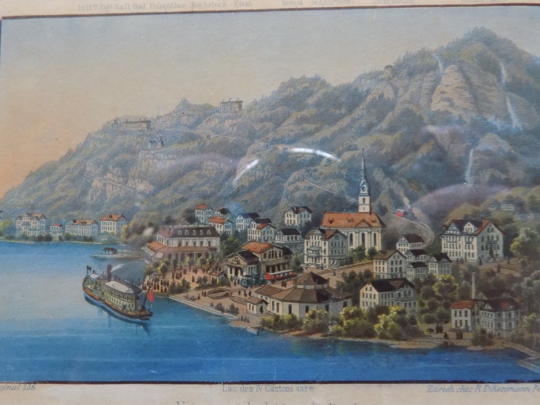 Gravures: Vitznau Rigi Rahmen über Eck vergoldet – D'occasion à Risch par Rischli15 3