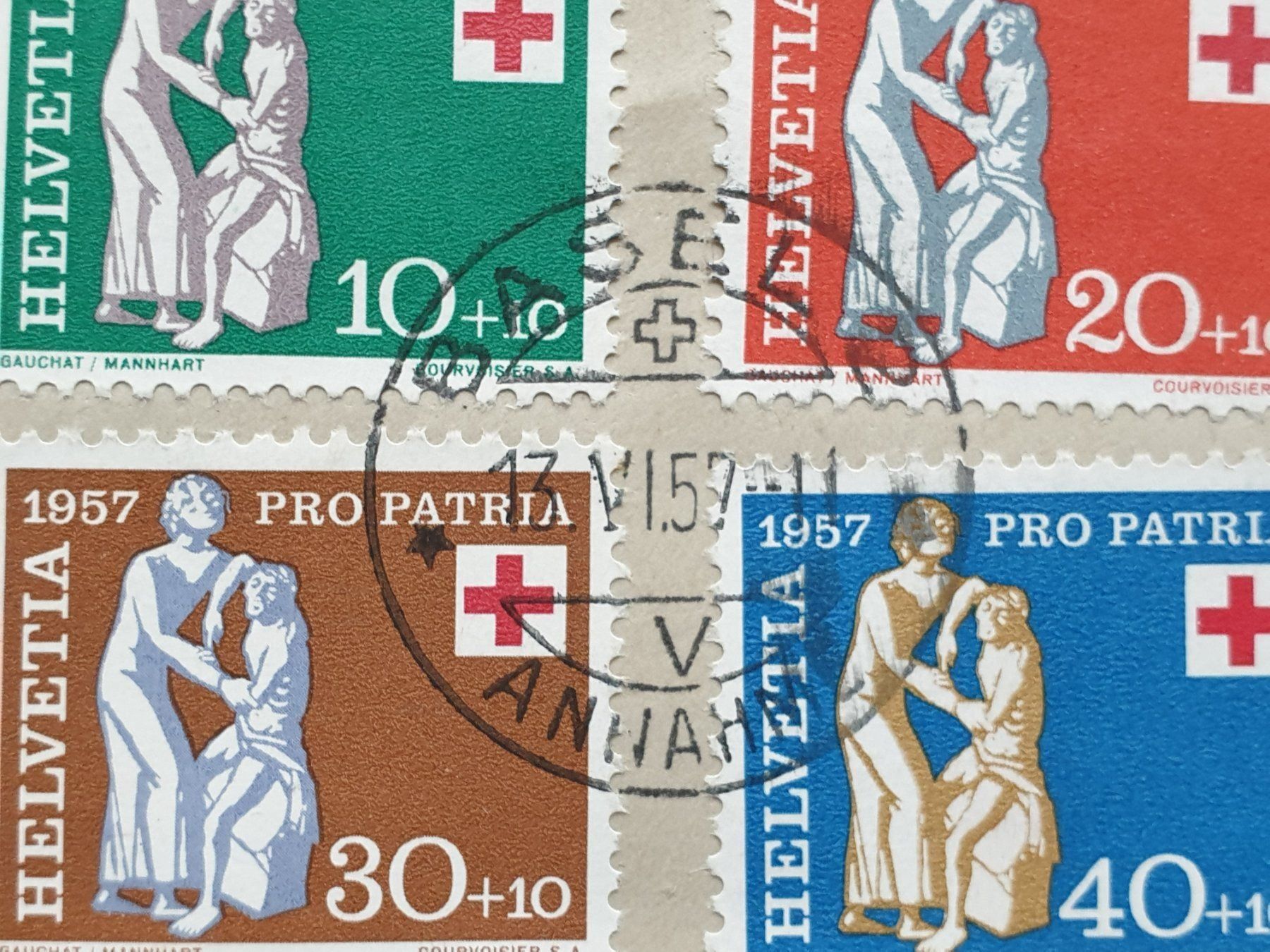Alle Briefmarken: (225)  Brief mit Satz Pro Patria 1957 – Gebraucht aus Schwarzhäusern von Inot3 1