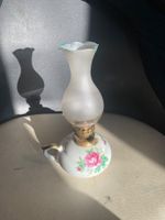Lampe à huile décorative  en porcelaine fleurie - 24 cm