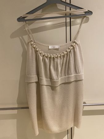 Kookai Trägertop mit Perlen Beige Gr. 38