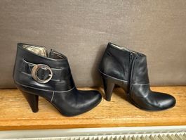 NAVYBOOT Stiefeletten Gr. 37 Leder schwarz