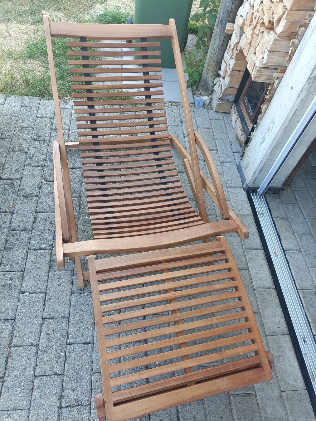 Gonser Sedie a sdraio: Liegestuhl Sonnenliege Holz mit Poster – Usato da Seon venduto da Mun8