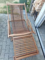 Liegestuhl Sonnenliege Holz mit Poster