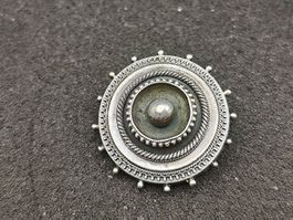 Wunderschöne Antike 925er Silber Unisex Brosche Top