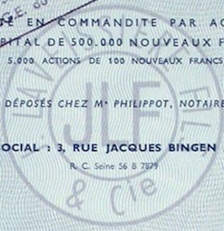 Documenti: J. Laveissière Fils & Cie., Paris – Usato da Solothurn venduto da Sgasche 1