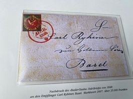 Basler Tübli Brief Taube Nachdruck Dybli Tübchen 45000.-