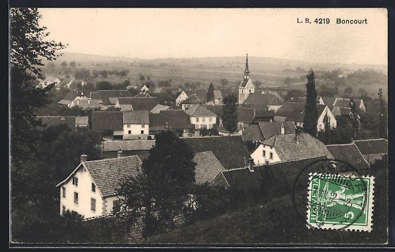 Cartoline postali: AK Boncourt, Vue Générale – Usato da Berlin venduto da bartko-reher