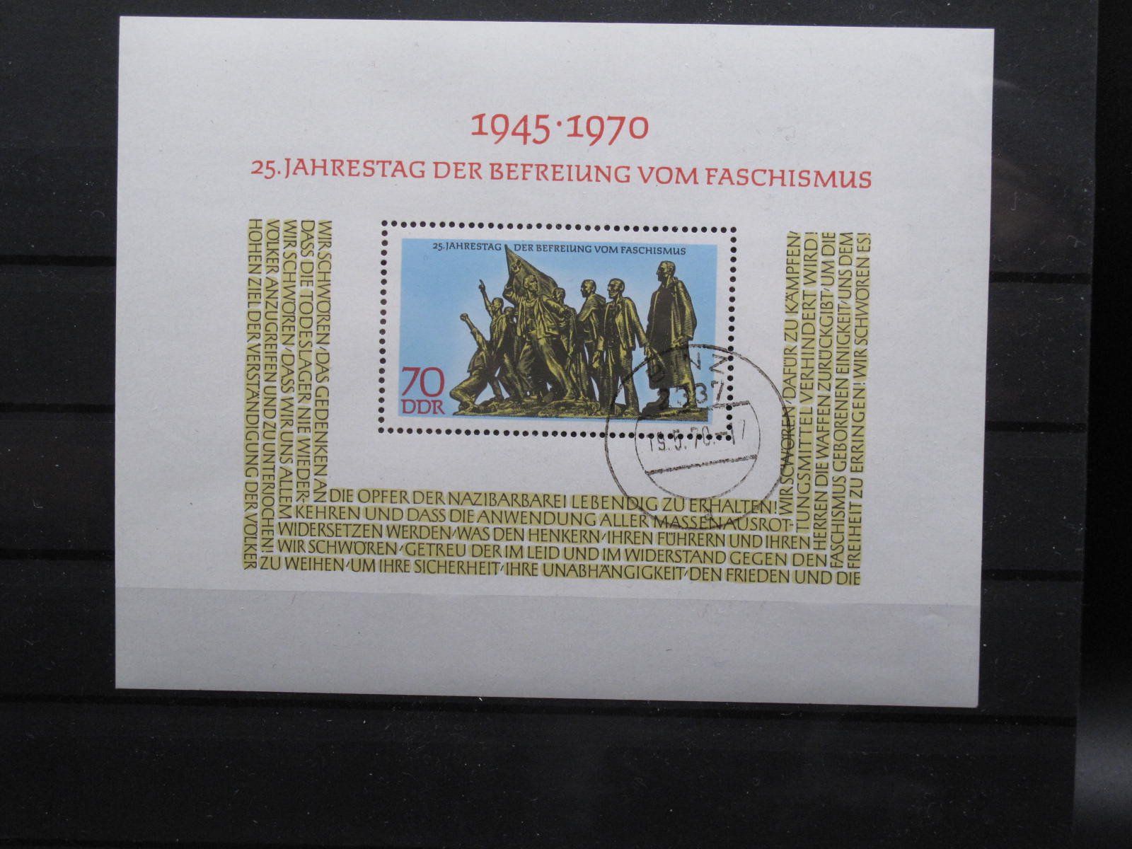 Tutti i francobolli: DDR 1970 Befreiung  Block 32 gest – Usato da Wil SG venduto da fva01