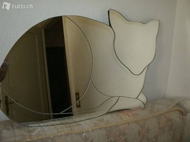 Spiegel: Spiegel in Form einer Katze   Handgeschliffen – Gebraucht aus Zürich von Tivoli2 4