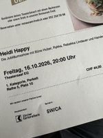 2 Tickets Heidi Happy Jubiläumsshow 16.10.2026 Parkett