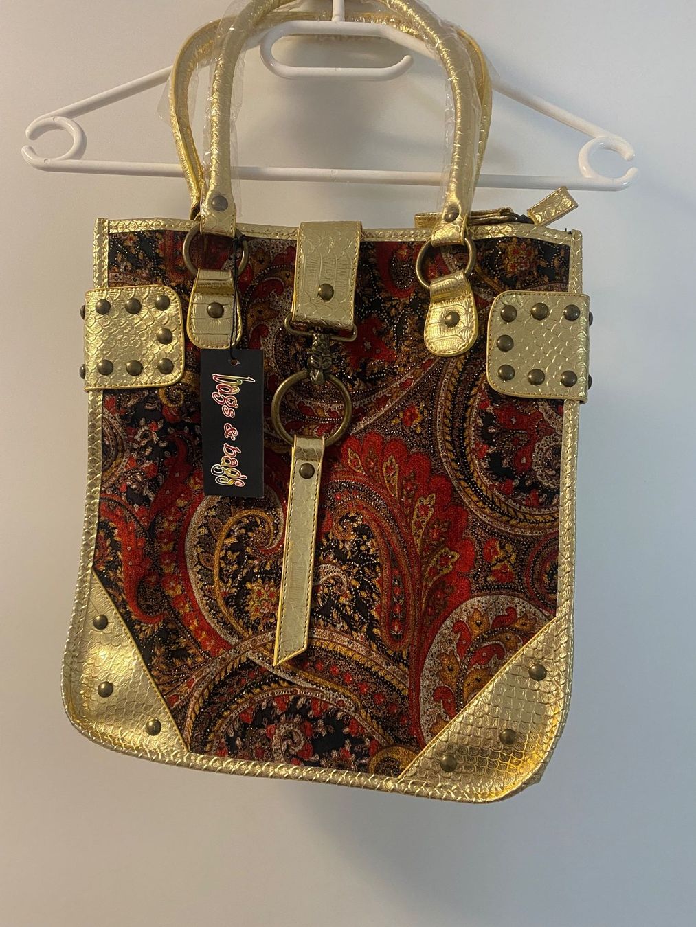 Taschen für Damen: Vintage Tasche gold/samt – Gebraucht aus Arni AG von Mimo007