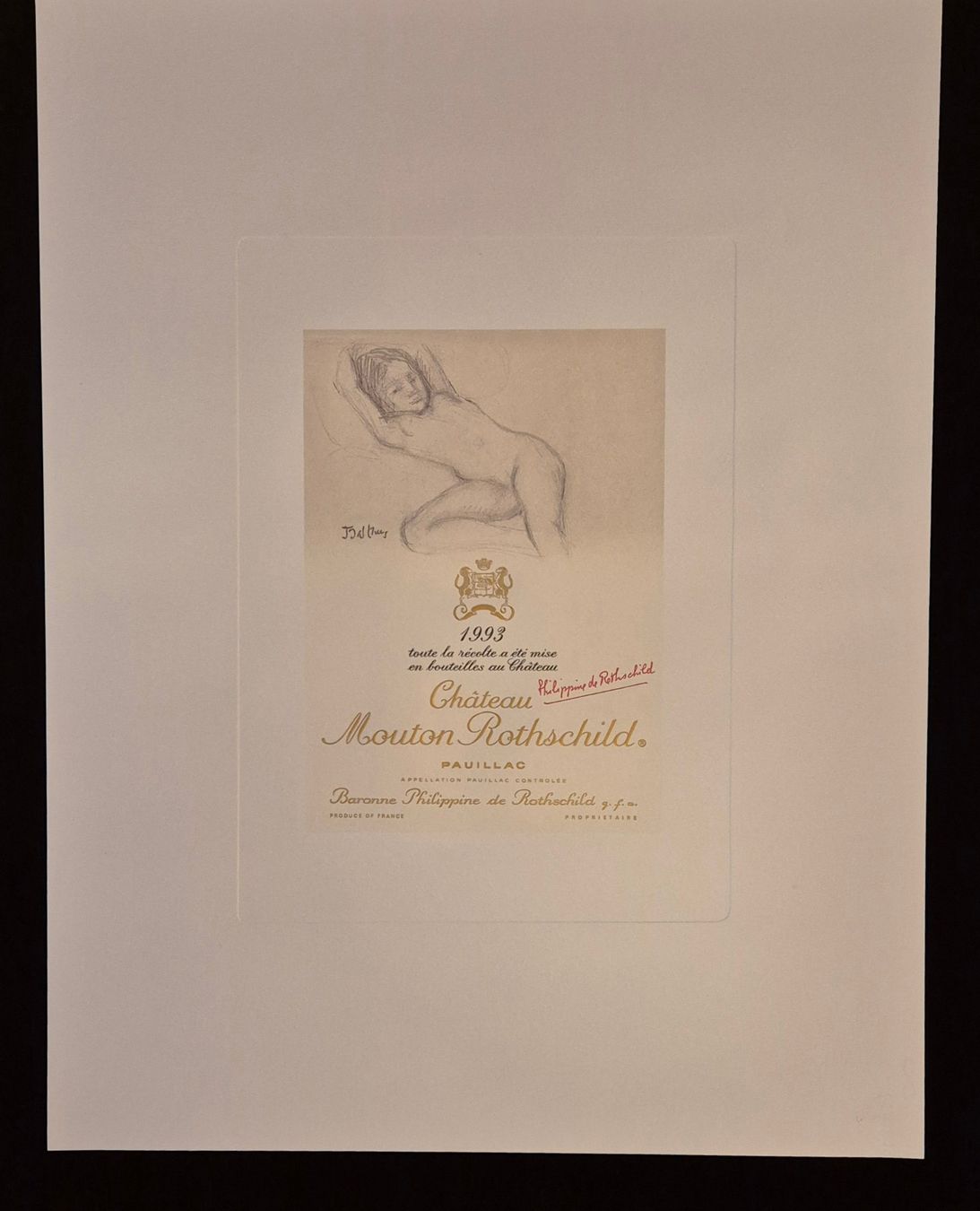 Grafica & Litografie: Mouton Rothschild Litho, 1993, Balthuz – Usato da Luzern venduto da Louis-XVI 1