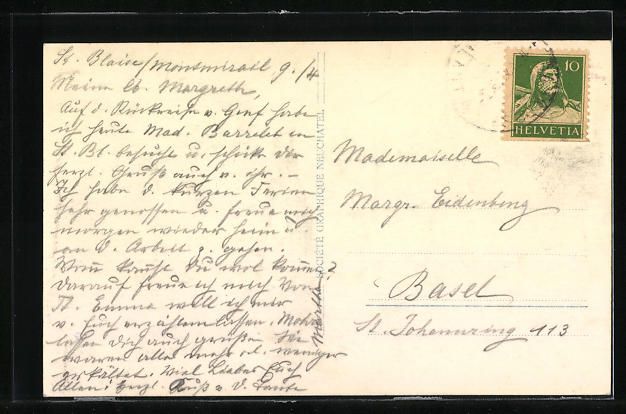 Cartoline postali: St. Blaise, Totalansicht aus der Vogelsc – Usato da Berlin venduto da bartko-reher 1