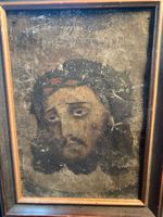 Öl auf blech Heiligenbild, gerahmt, Jesus antik