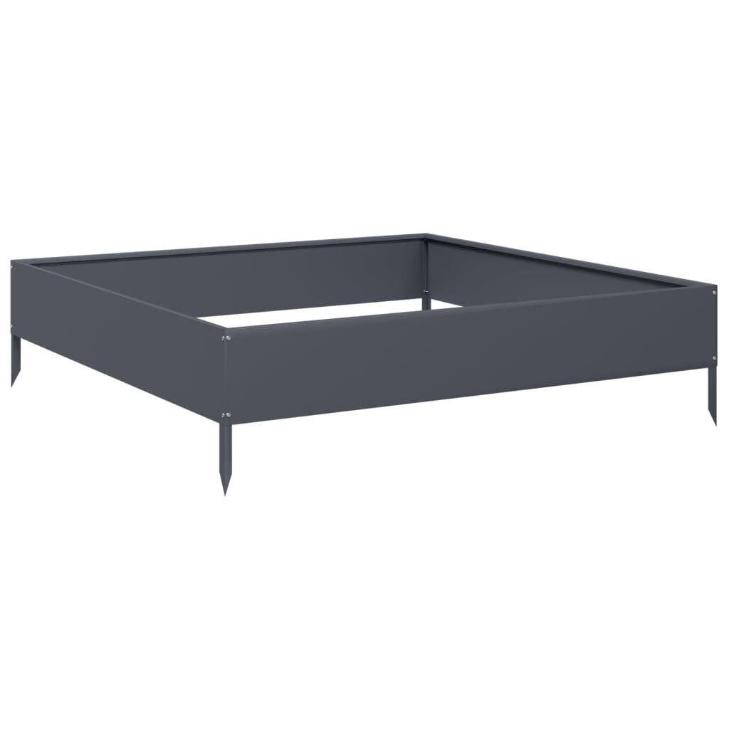 Vasi per fiori: vidaXL Hochbeet Anthrazit 100x100x26 cm Stahl – Nuovo e nell'imballaggio originale da Baar venduto da vidaxl 5