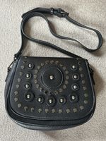 Schultertasche, schwarz, boho, western, mit Nieten