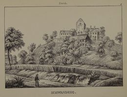 SCHWANDEGG, ZÜRICH, FEDERLITHOGRAPHIE 1840