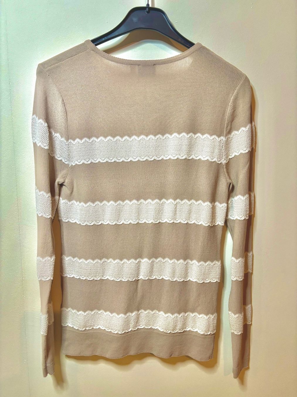 Camicette: Feine Strickbluse mit Spitze, beige/weiss.Your Sixth Sense. – Usato da Zürich venduto da Iva_Nova 1