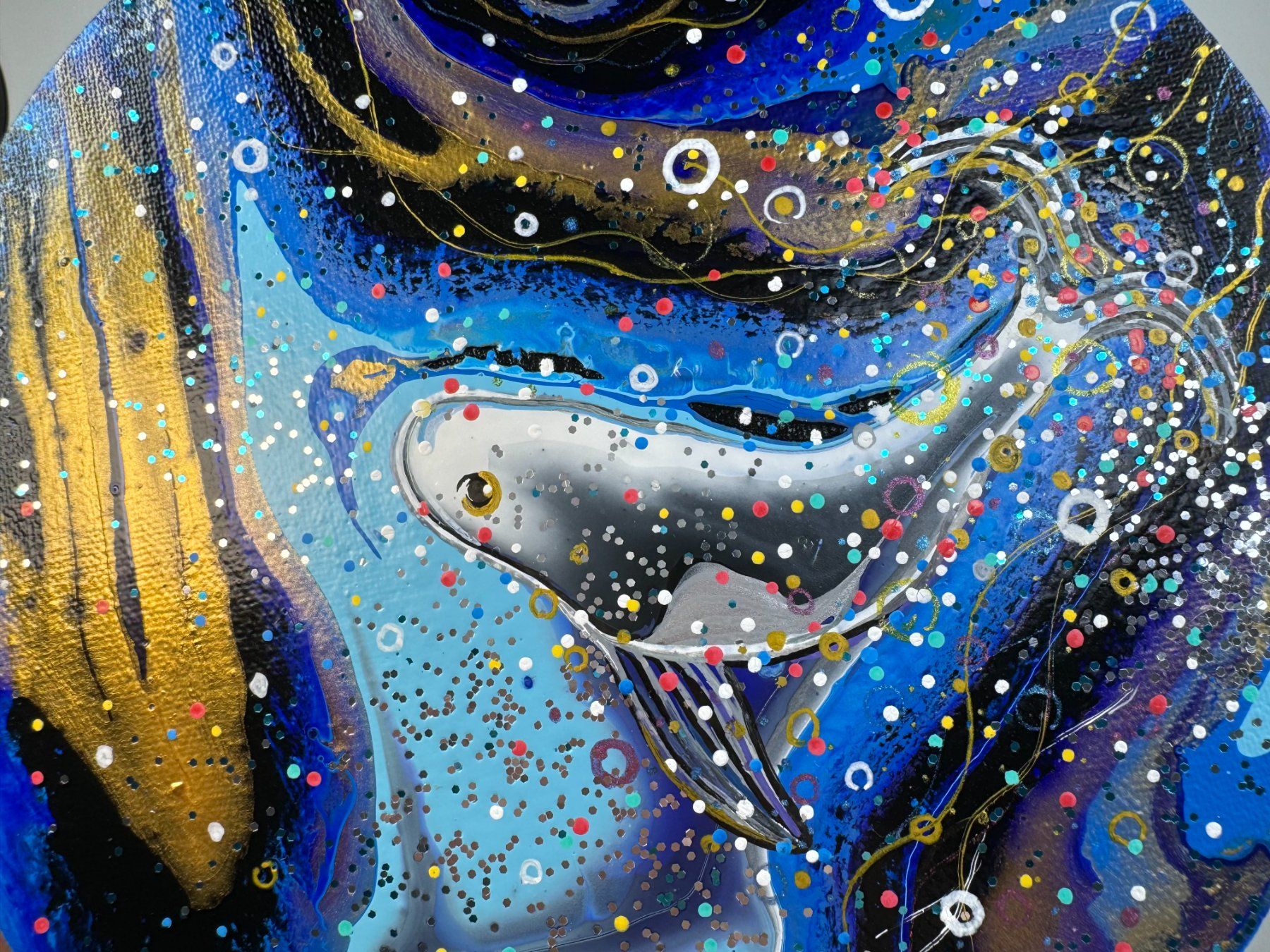 Dipinti: Acryl-Flüssigmalerei, kreisförmig – Usato da Schlieren venduto da MayaSheng1983 1