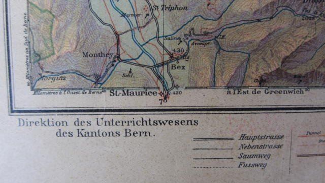 Cartine & Atlanti: SCHÜLER-KARTE DES KANTONS BERN 1950 – Usato da Krattigen venduto da markus63 6