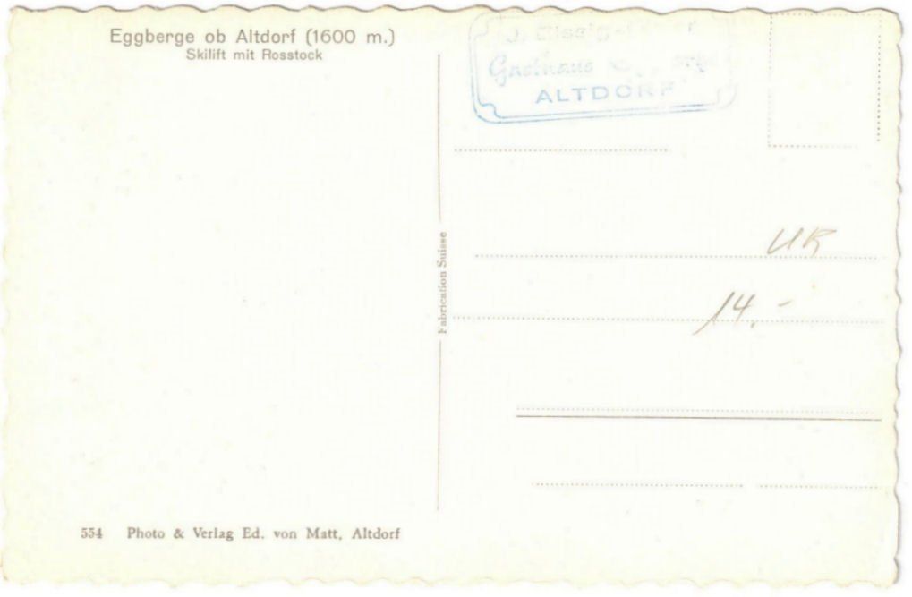 Cartoline postali: Altdorf - Skilift Eggberge – Usato da Binningen venduto da Mountainrider 2