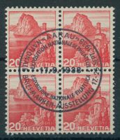 1938 - San Salvatore - Viererblock - Ersttag Stempel ET