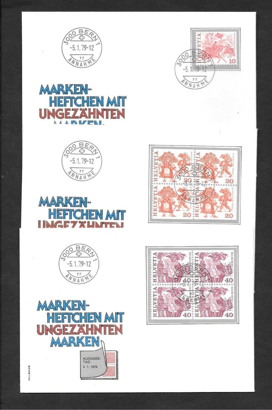 Alle Briefmarken: 3 FDC aus Markenheft 1979 ET Bern 5.1.1979 – Neu (gemäss Beschreibung) aus Olten von clotaldi