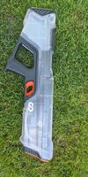 Spielzeugpistole transparent grau orange defekt