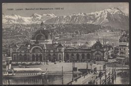 Luzern - Bahnhof mit Stansserhorn  1912
