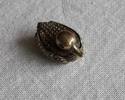 VINTAGE Messing "Ente" Pillendose-Süssstoffdose & kl. Löffel