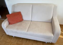 Bettsofa mit hochwertiger Liegefläche, Mikrofaser, Beige