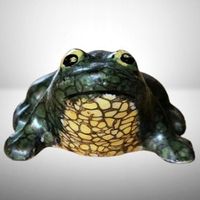 🐸 Vintage Keramik Frosch Art Pottery Figur Craquelé ✨