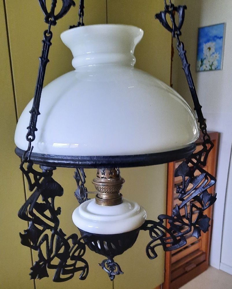 Lampade: klassische Petrollampe hängend – Usato da Eschenbach venduto da Alicekunst 3