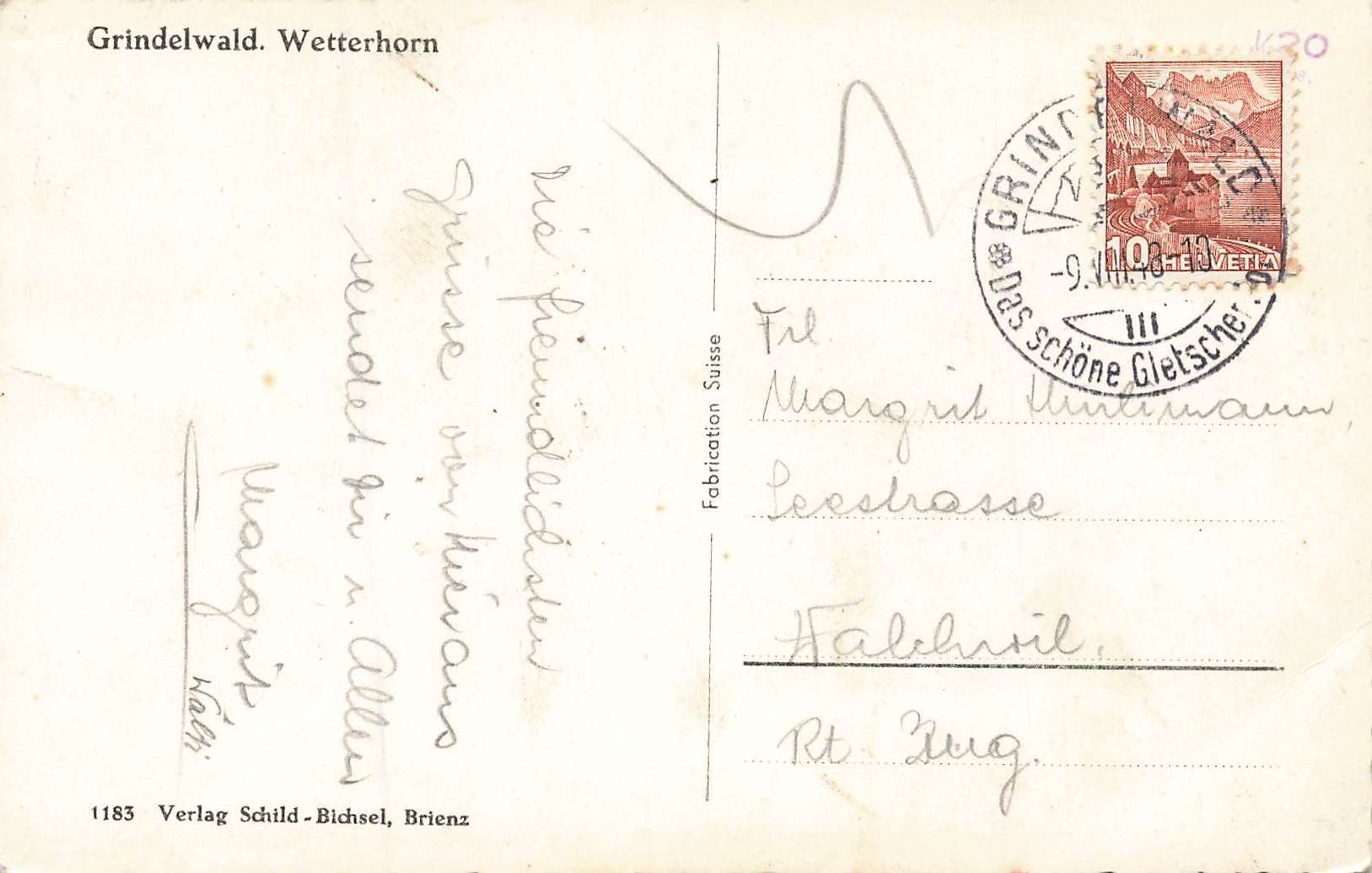 Cartoline postali: Grindelwald Wetterhorn – Usato da Schwyz venduto da Seffi56 1