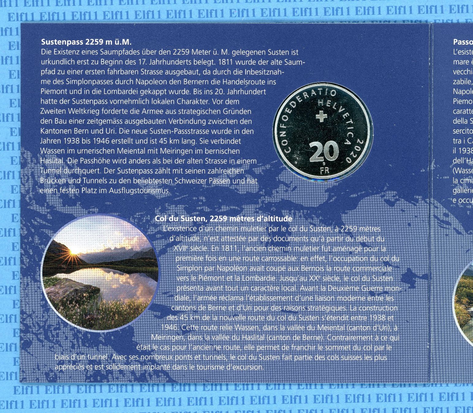 Tutti le monete: CHF__20.00 2020 Sustenpass im Folder stgl 20 Franken – Nuovo e nell'imballaggio originale da Widnau venduto da Elf11 3