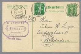1909, GS NACH AMSTERDAM (ANK.-0), 0 COUR 15.III., SCHÖN!