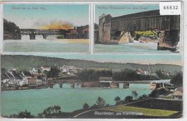 Rheinfelden - alte Rheinbrücke nach dem Brand