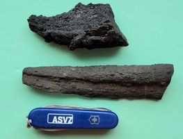 2 schwarze Lavasteine, ähnelnd Hörnern