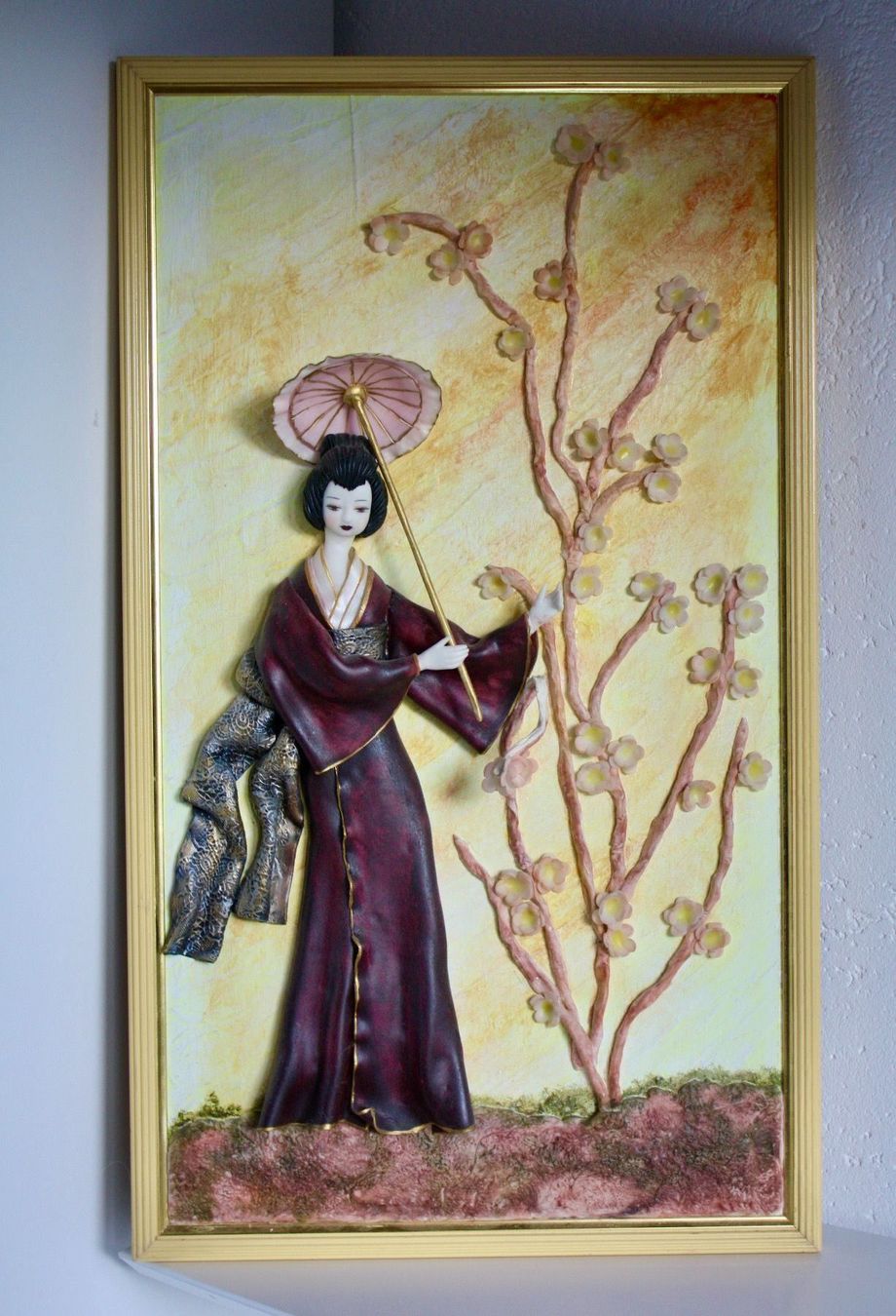 Foto & Immagini: Japanisches Reliefbild Geisha mit Schirm – Usato da Niederglatt ZH venduto da maggie25
