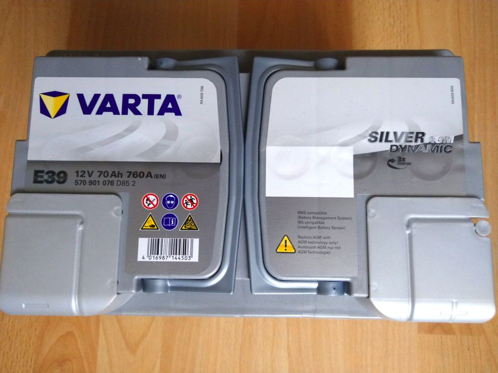 Verkauft. Autobatterie Varta Silver Dynamic AGM 12V 70Ah E39