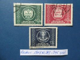 Österreich 1949 Nr. 943-945 gestempelt