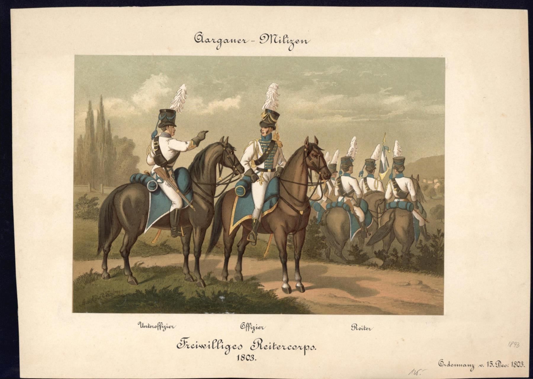 Incisioni: Aargau  Militär Lithographie um 1890 – Usato da Rafz venduto da Helvet32